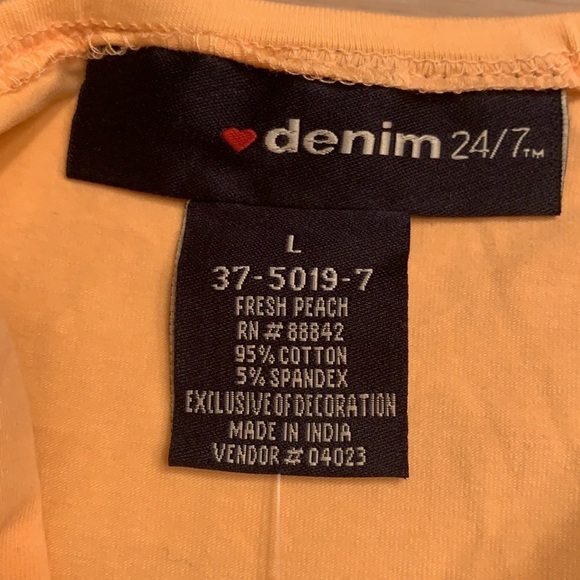 Women’s Peach Denim 24/7 Bbrand tank beaded size Large - Picture 5 of 6